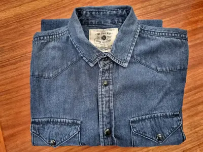 Camisa de mezclilla para hombre Zara Man - miniatura 1