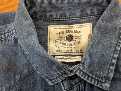 Camisa de mezclilla para hombre Zara Man - miniatura 2