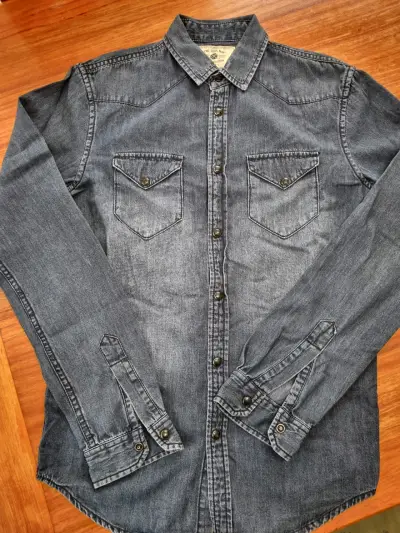 Camisa de mezclilla para hombre Zara Man - miniatura 3
