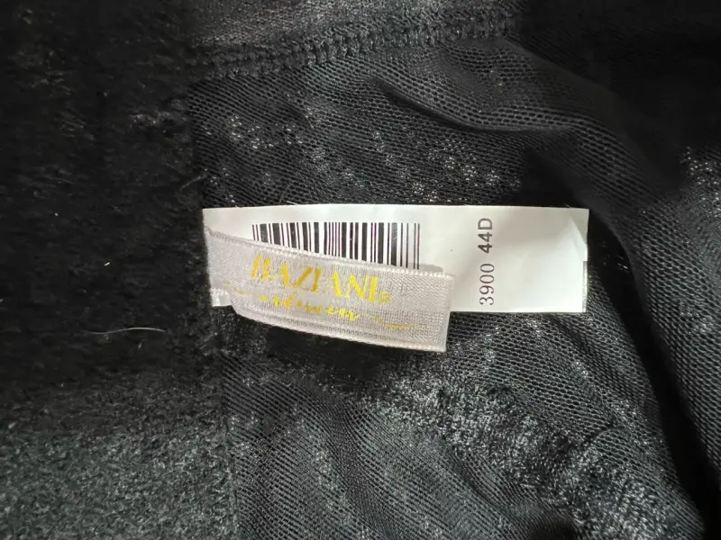 Sostén de encaje beige y negro para mujer - 5