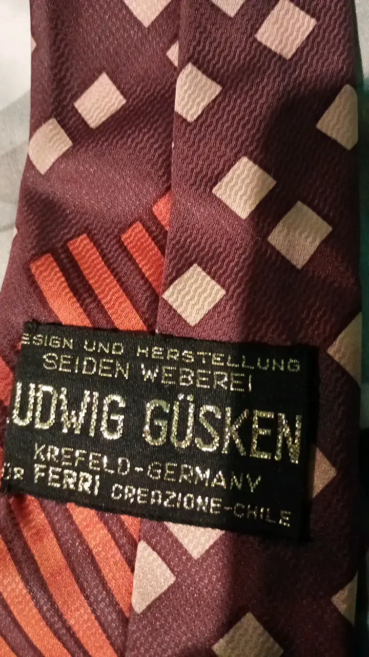 Corbata de seda Ludwig Güsken diseño geométrico - 2