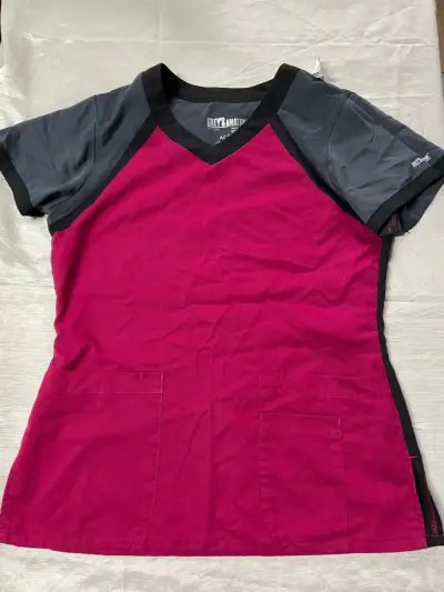 Blusa médica Grey's Anatomy Active fucsia y gris - miniatura 1