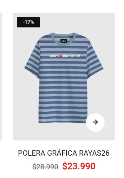 Polera Joia , precio tienda $23.990 oferta $14.990 - miniatura 2
