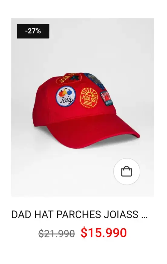 Gorra Joia precio tienda $15.990 oferta $9.990 - 2