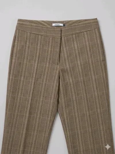 Pantalón a cuadros marrón Liola talla 44/XL - miniatura 1