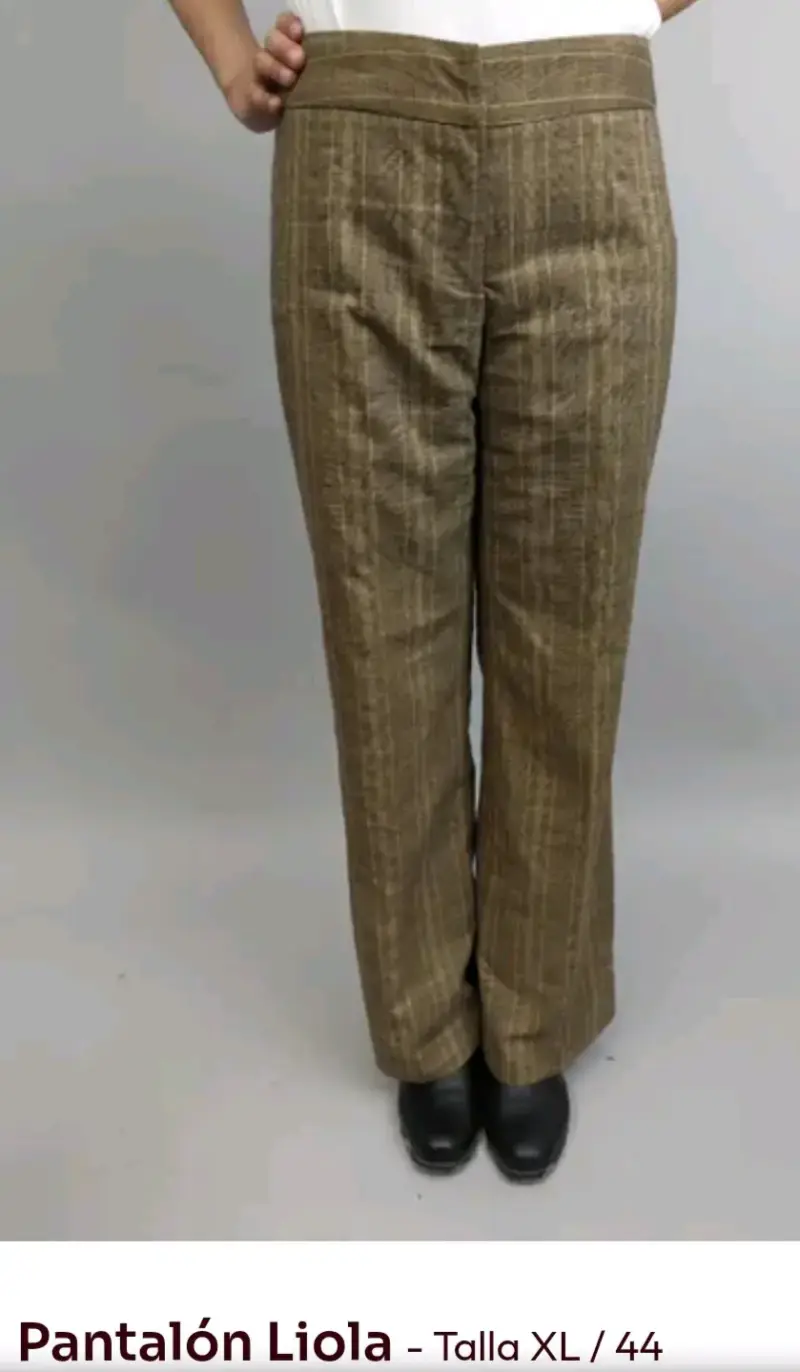 Pantalón a cuadros marrón Liola talla 44/XL - 2