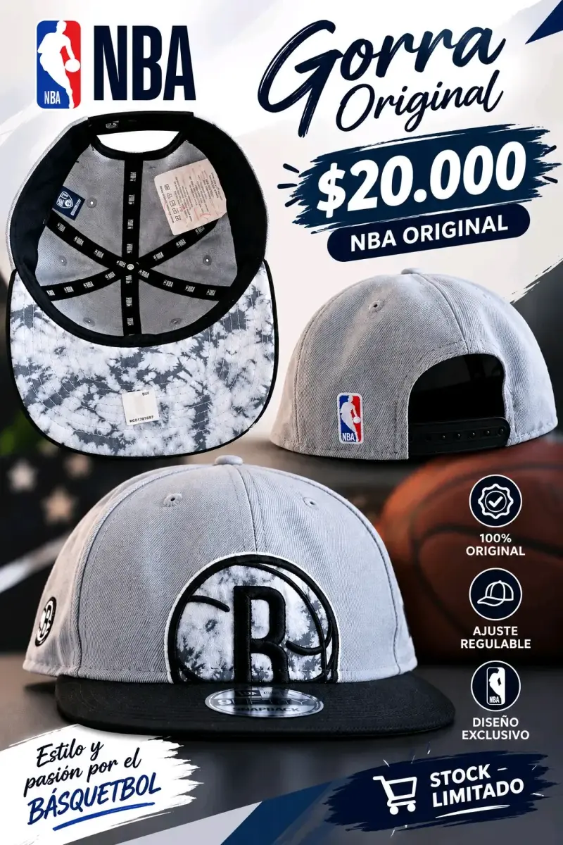 Gorra NBA Original Brooklyn Nets Gris