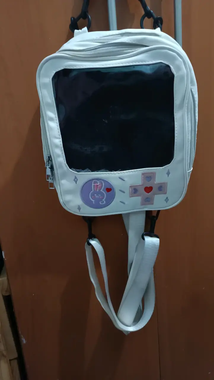 Mochila blanca con diseño de consola retro - 2