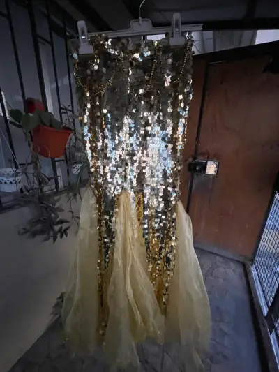 Falda echa a mano para bellydancer talla S a M - miniatura 1