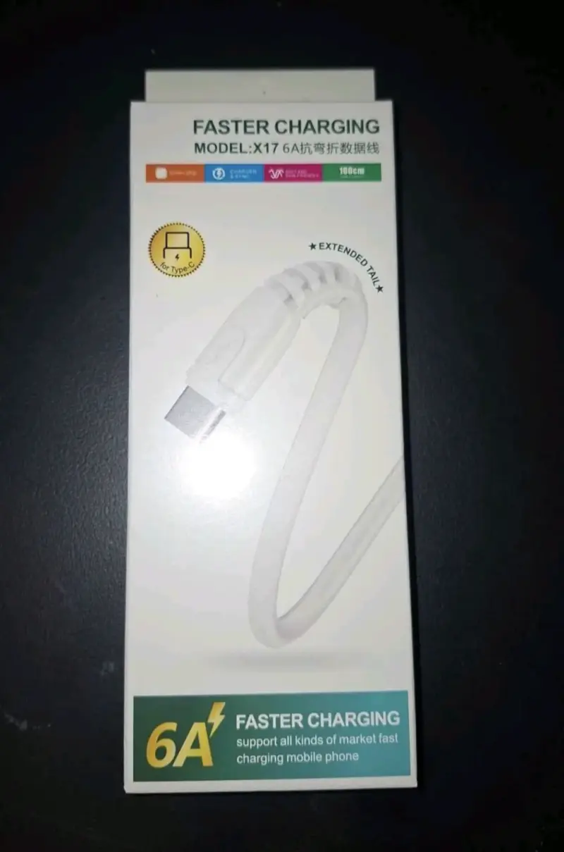 Cable USB Tipo C Carga Rápida 6A X17