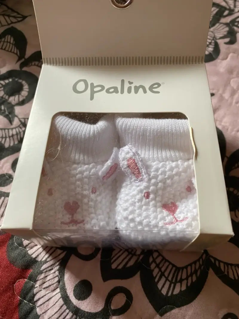 Pantuflas de bebé blancas Opaline con diseño de conejo - 1