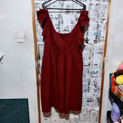 Vestido rojo con volantes para mujer 3XL - miniatura 1