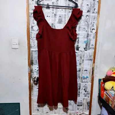 Vestido rojo con volantes para mujer 3XL - miniatura 2