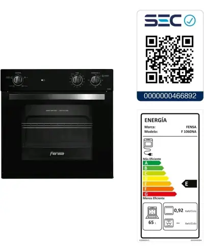 Horno empotrable Fensa F1060NA negro - miniatura 2
