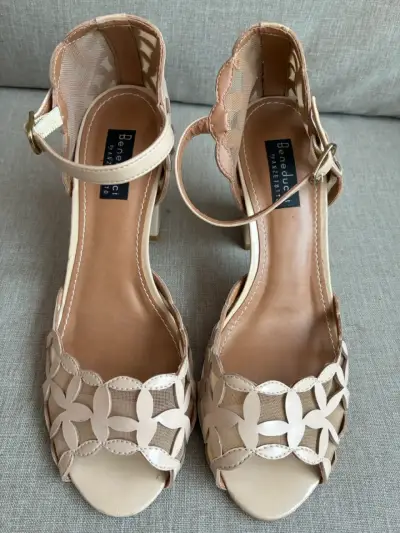 Sandalias de tacón beige BENEDUCCI - miniatura 1