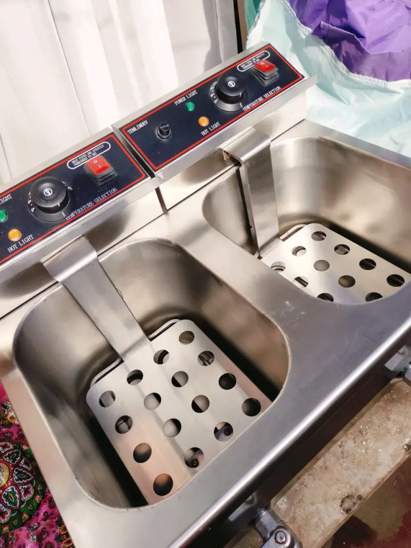 Freidora doble de acero inoxidable para cocina comercial - 2