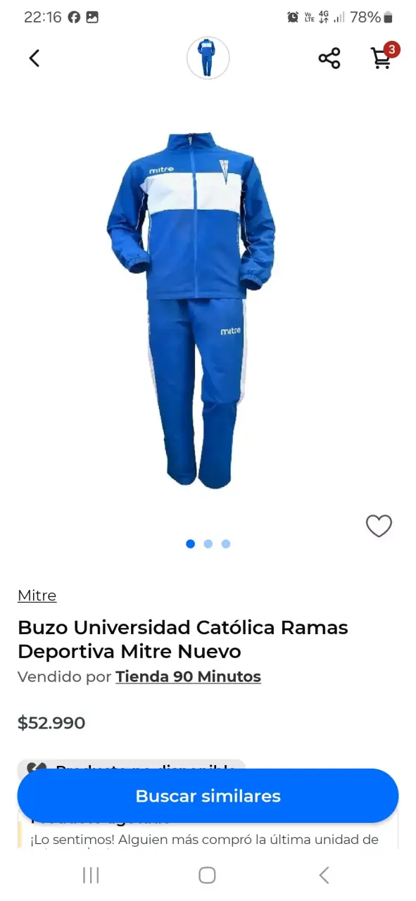 Buzo Deportivo Universidad Católica Mitre Azul - 1