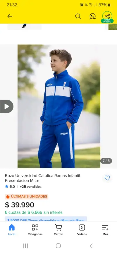Buzo Deportivo Universidad Católica Mitre Azul - miniatura 2