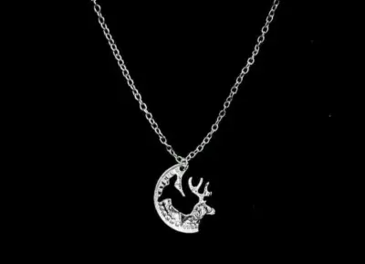 Collar de pareja con diseño de ciervo - miniatura 3