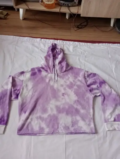 Polerón con capucha tie-dye morado - miniatura 1