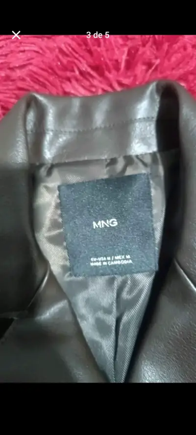 Chaqueta de cuero sintético MNG marrón - miniatura 3