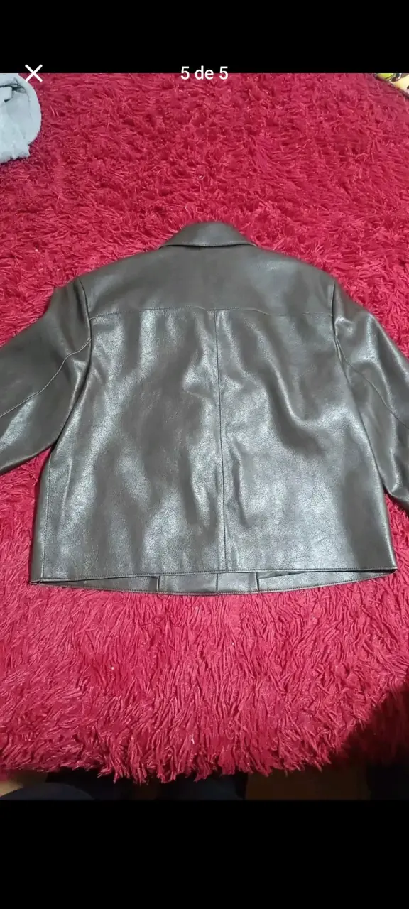 Chaqueta de cuero sintético MNG marrón - 5