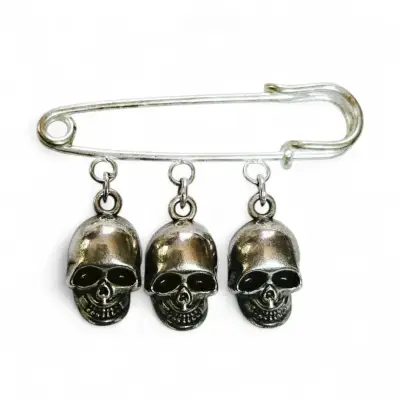 Pin Broche Alfiler de Gancho con Tres Calaveras - miniatura 1