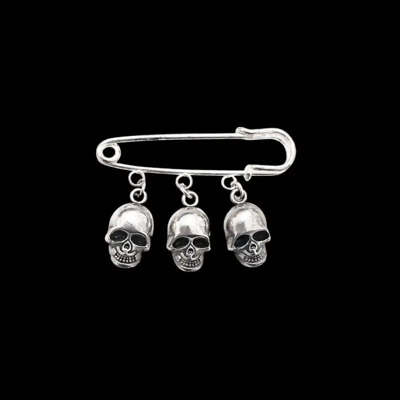 Pin Broche Alfiler de Gancho con Tres Calaveras - 2