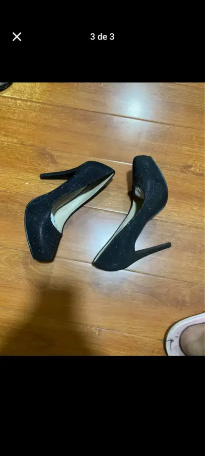 Tacones negros brillantes Carbet para mujer - miniatura 3