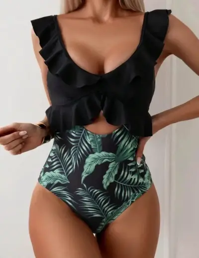 Traje de baño con volantes SHEIN talla L - miniatura 1