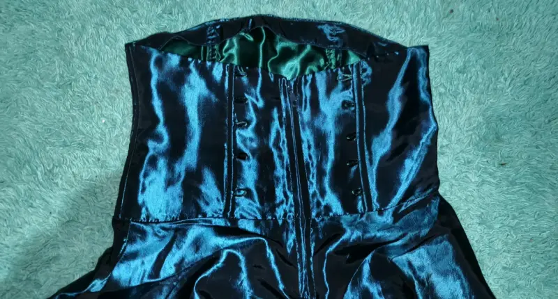 Vestido de fiesta azul satinado - 2