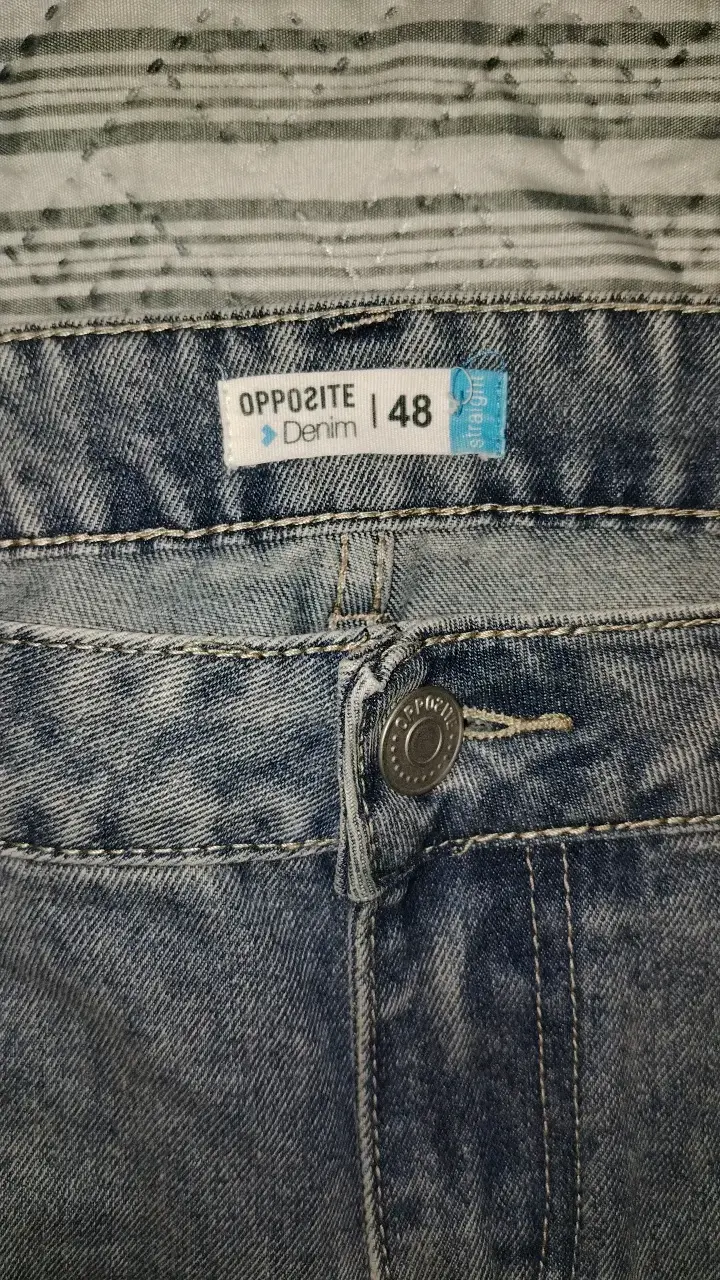 Jeans de mezclilla gris Opposite talla 48 - 5