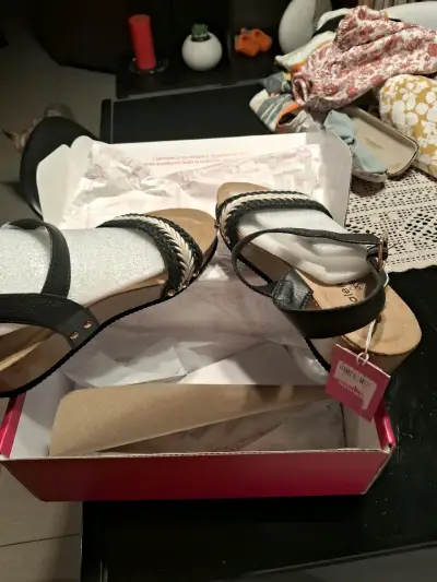 Sandalias Negras Azaleia Modelo Candida Talla 38 - miniatura 2