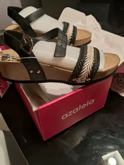 Sandalias Negras Azaleia Modelo Candida Talla 38 - miniatura 3