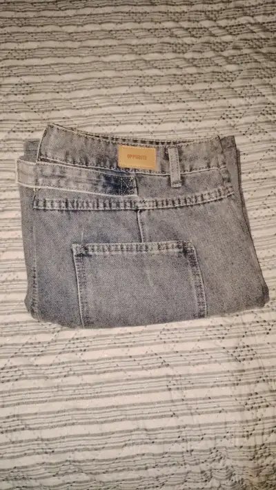 Jeans de mezclilla gris Opposite talla 48 - miniatura 6