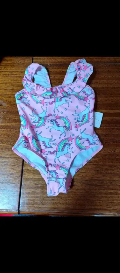 Traje de baño infantil Elsa , arcoíris, marino y - miniatura 3
