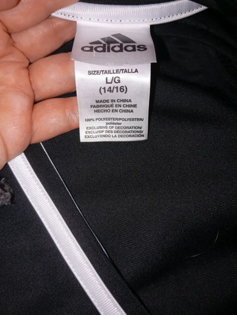 Chaqueta deportiva negra Adidas con rayas blancas - 2