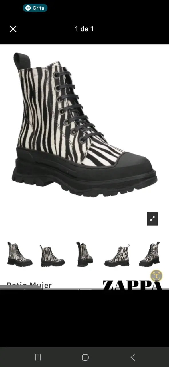 Botines de mujer con estampado de cebra