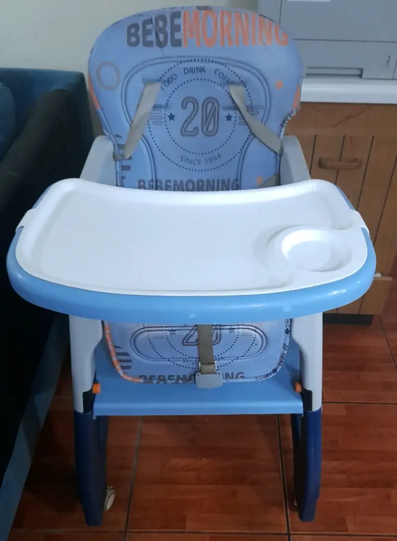 Silla de Comer para Bebé Azul con Bandeja - 3