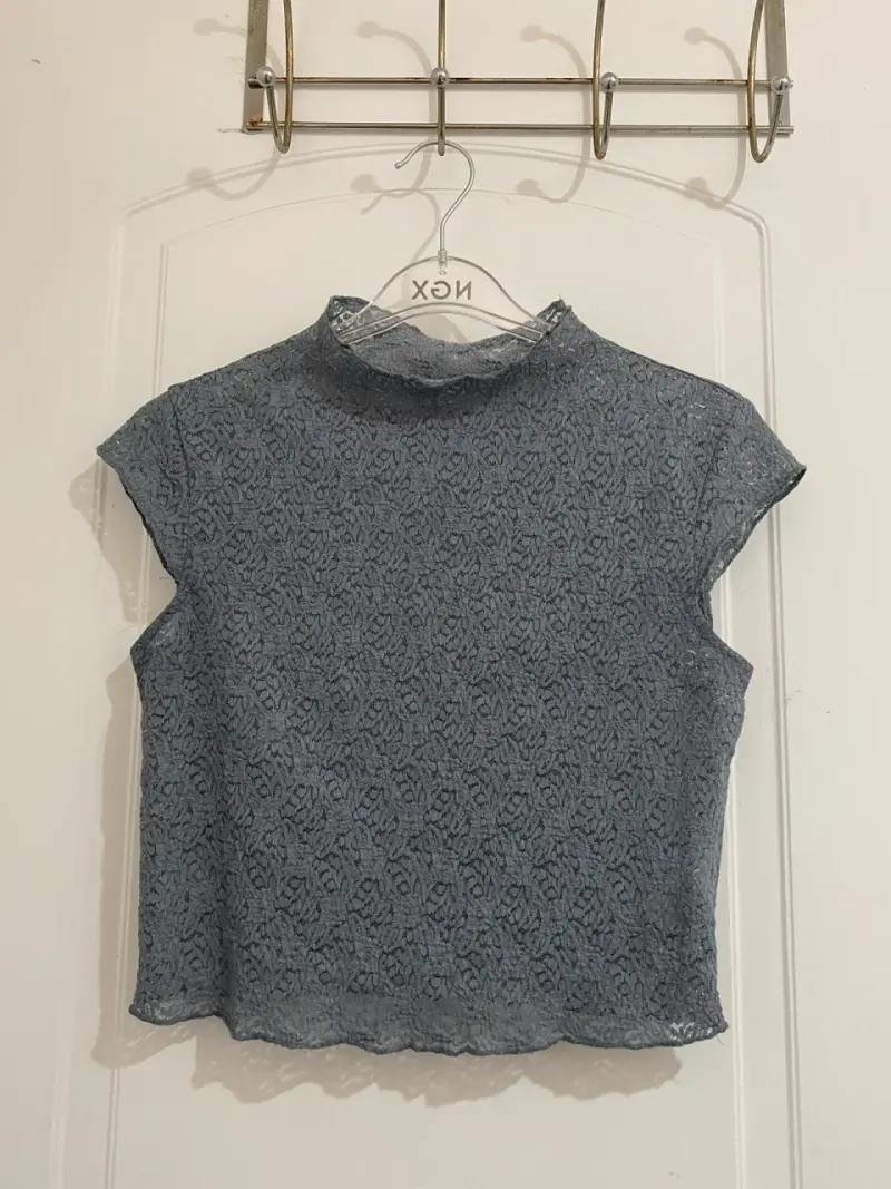 Polera de encaje gris Sybilla para mujer - 1