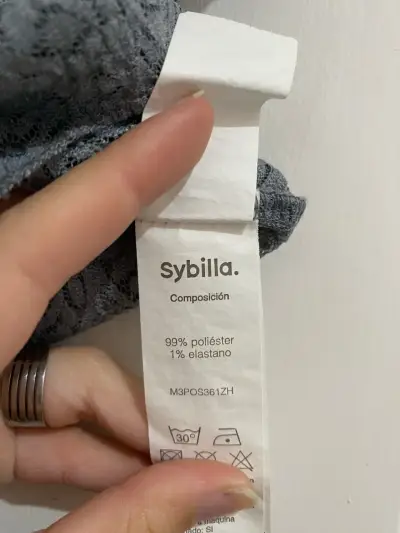 Polera de encaje gris Sybilla para mujer - miniatura 3