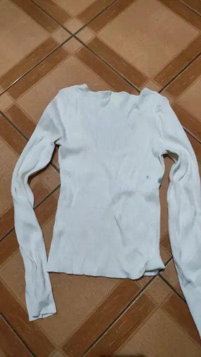 Polera blanca de manga larga H&M - miniatura 2
