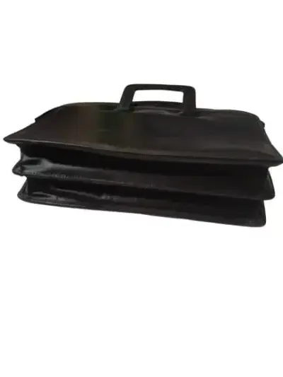 Maletín negro de cuero para laptop - miniatura 3