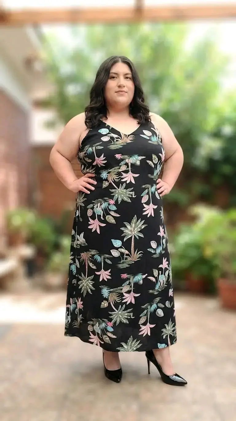 Vestido largo estampado floral xxl