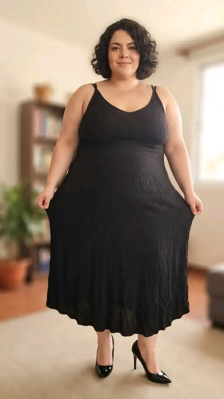 Vestido negro elegante talla xl