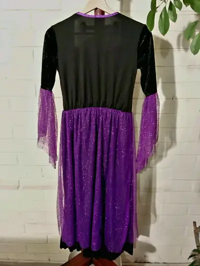 Disfraz de bruja morado con detalles brillantes - miniatura 2