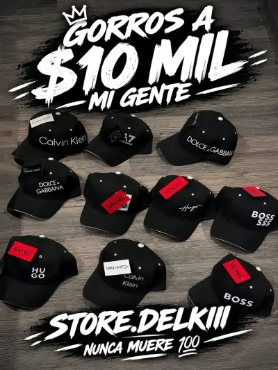 Gorras de marca variadas en negro - miniatura 1