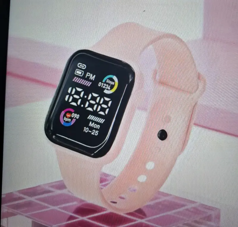 Set de joyería con reloj inteligente rosa - 2