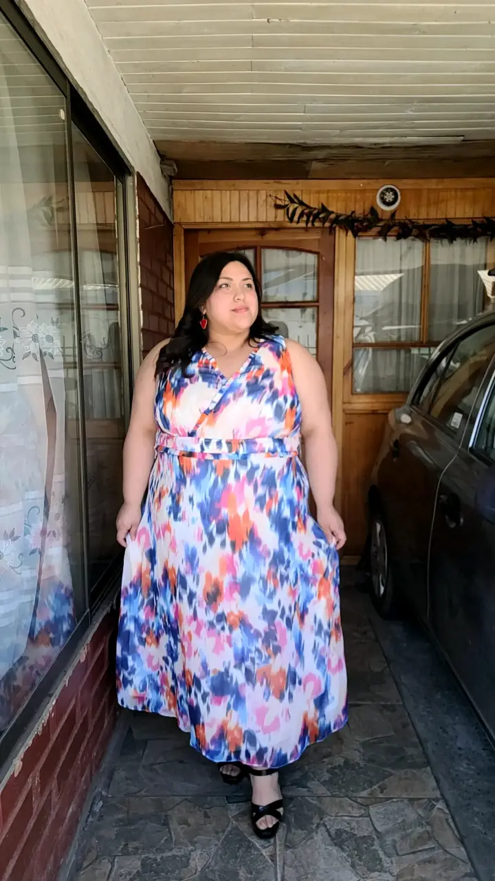 Vestido largo estampado floral