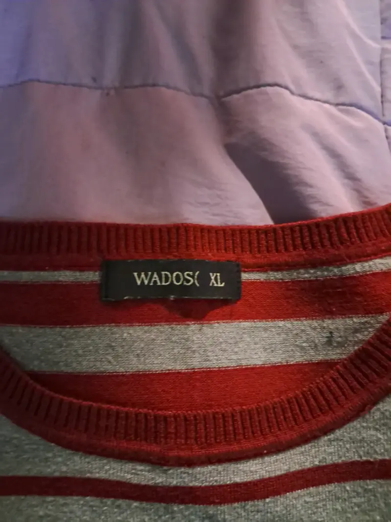 Vestido / Sueter de rayas rojo y gris Wados XL - 2